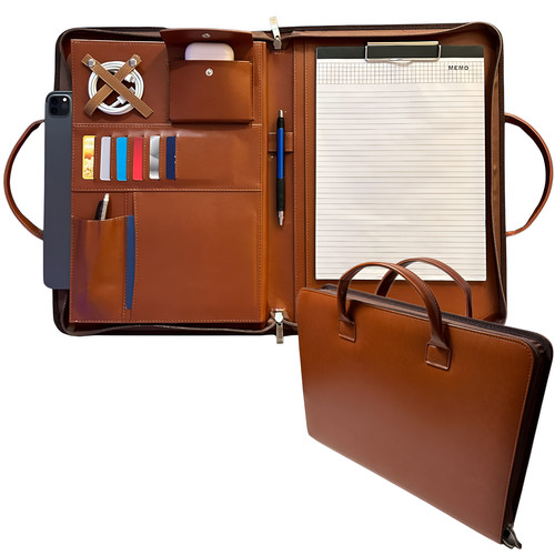 Leather portfolio with - pu,