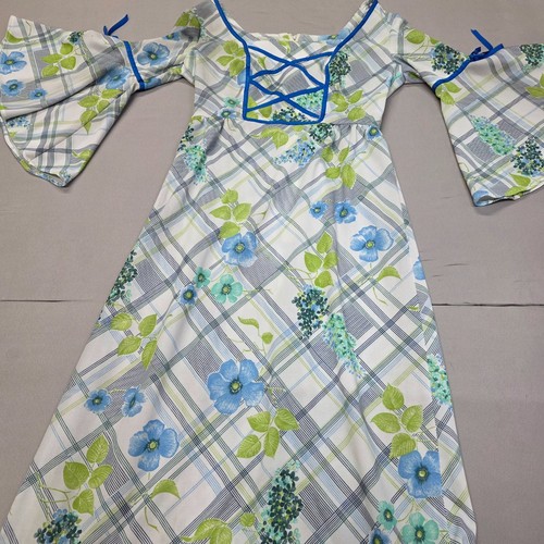 Vintage 70s floral plaid maxi - vintage,