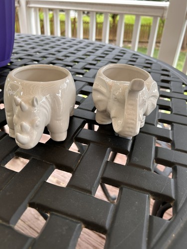Small white ceramic elephant - small,