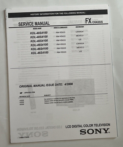Sony kdl 46s4100 - sony, kdl-46s4100