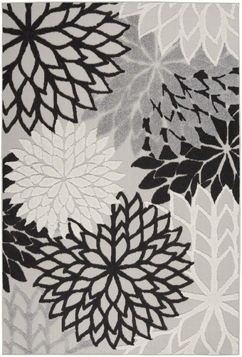 Black and white floral - 6', 9'