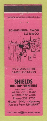 Matchbook cover shields hill - matchbook,