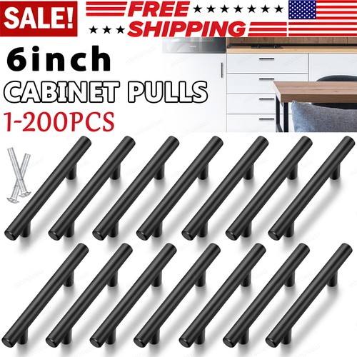 6in cabinet pulls black - 6in,