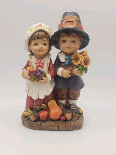 Pilgrim figurine man woman - &,