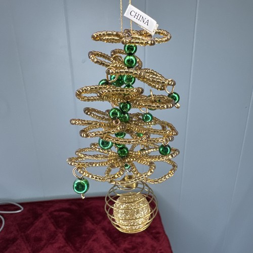 Vintage beaded tree - tree, green