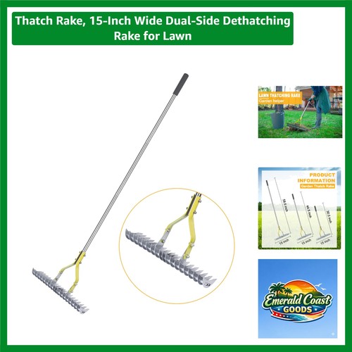 Thatch rake inch wide - thatch, 15‑inch