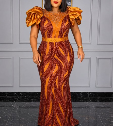 Orange burgundy sequin - &,