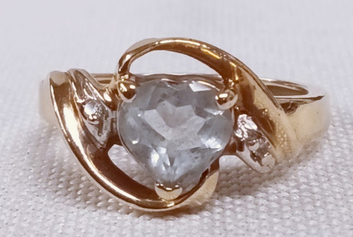 10k yellow gold aqua marine - yellow,