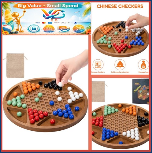 Wooden chinese checkers - wooden,