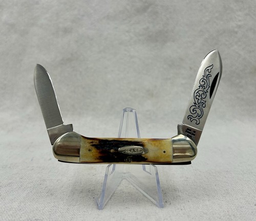 Case blue scroll - case, stag