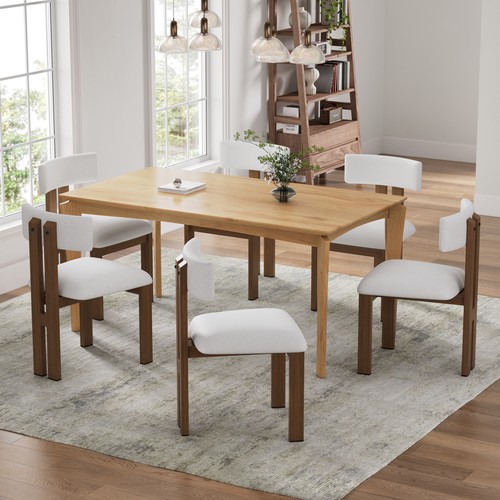 Piece dining set - 6, white