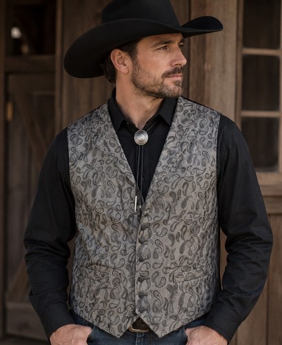 Cody james vest silver paisley - cody,