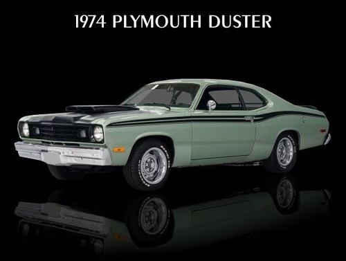 1974 plymouth duster green - 1974, in