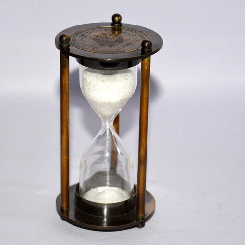 Brass hourglass vintage - brass,