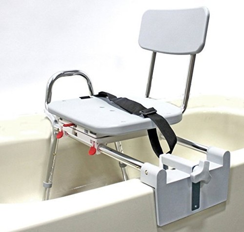 Sliding shower chair tub - chair, tub-mount