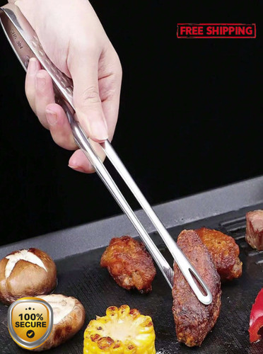 1pc stainless steel food tongs - stainless,