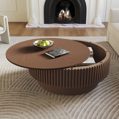 Fluted lift top coffee table - coffee,