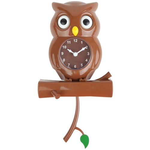 Pendulum owl clock with - pendulum,