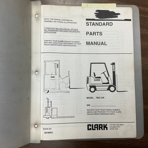 Clark tmg 248 parts manual - clark,