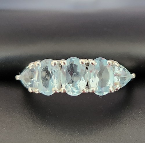 Sky blue topaz stone - sky, ring