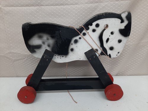 Vintage 1940s wood horse - vintage,