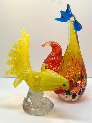 Heavy blown glass rooster - blown,