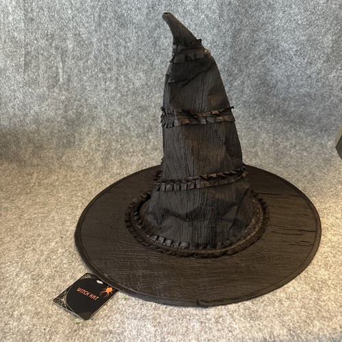 Large ruched black witch - black, hat
