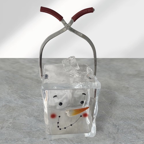 Vintage snowman ice bucket - vintage,