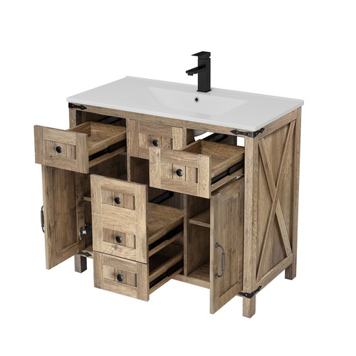 Rustic bathroom vanity - bathroom, warm