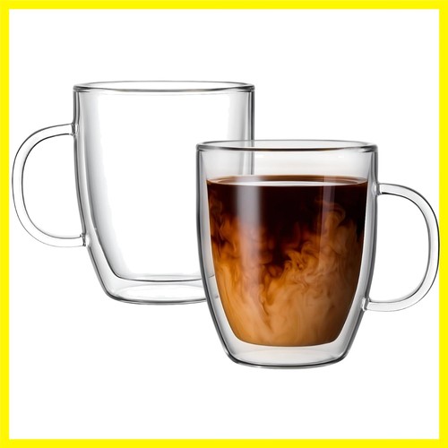 Double walled glass - glass, coffee
