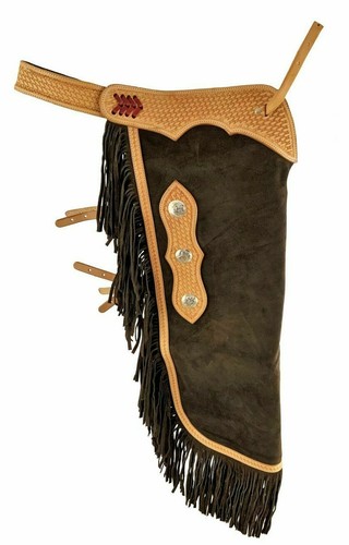 Brown suede leather western - suede,