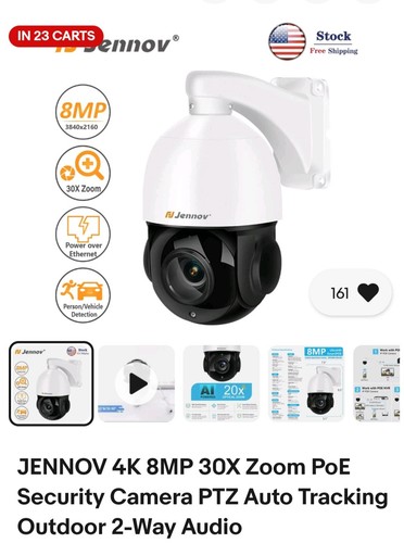 Jennov 8mp 30x zoom poe - 4k,