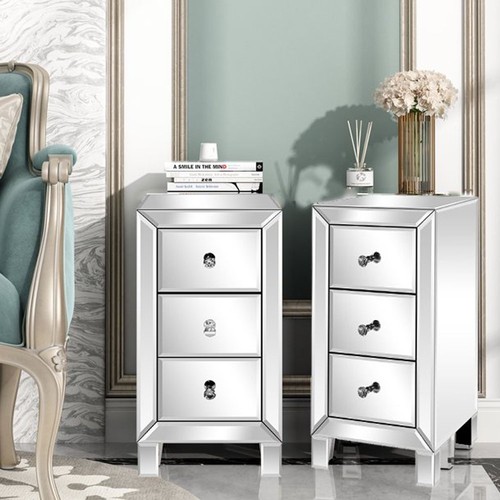 Set nightstand mirrored - of,
