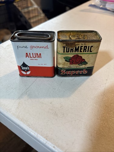Vintage spice tins tone alum - tone's,