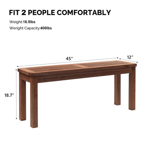 40in wooden porch bench - wooden,