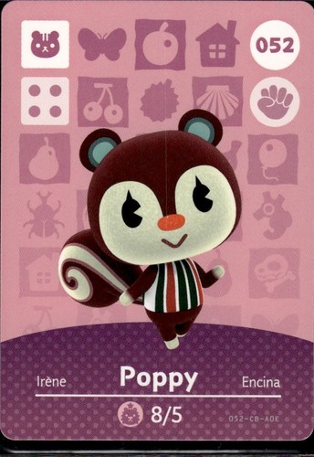 052 poppy amiibo card - 052,