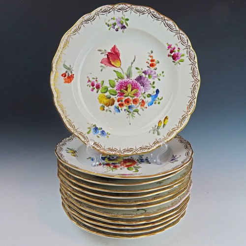 Dresden flowers set plates - flowers,