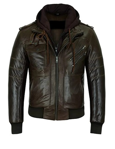 Men brown hooded jacket 100 - men's, 100%