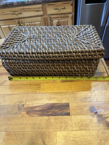 Vintage woven wicker wood - woven,