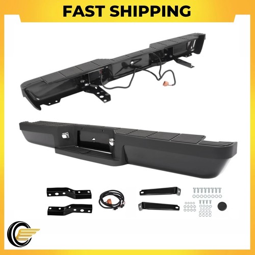 Black steel rear bumper - black,