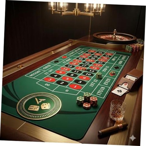 Roulette table mat 70x35 inch - table,