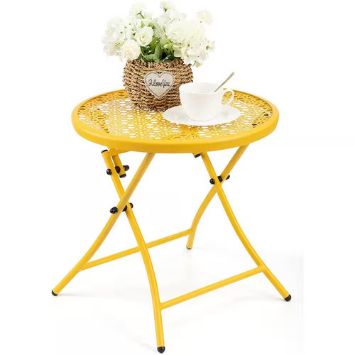 Yellow folding side tables - folding,