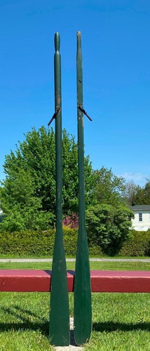 Vintage wooden oars long - 2,