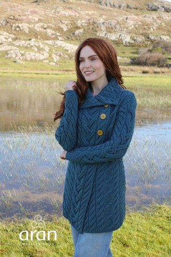 Long wool cardigan - wool, cable