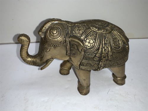 Brass elephant figurine statue - brass,