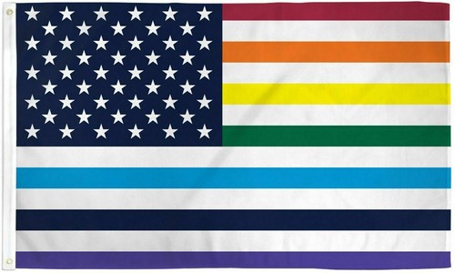 Old glory rainbow flag 3x5 - glory, us