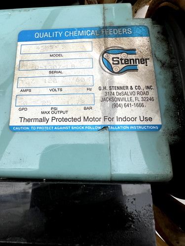 Stenner chemical feeder pump - chemical,
