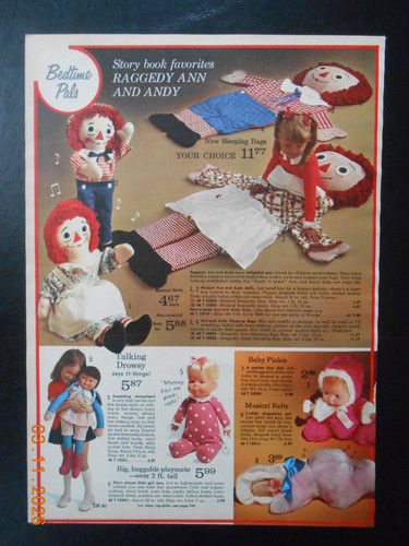 1971 raggedy ann andy toy - 1971,