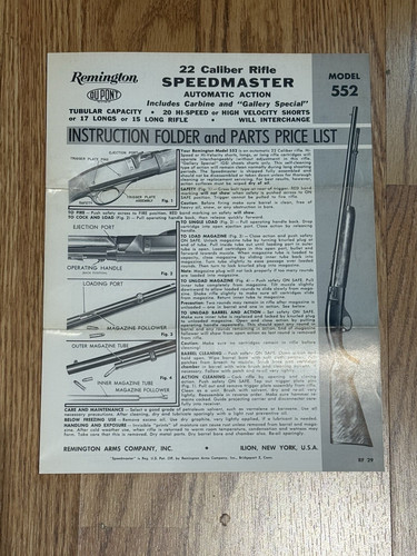 Remington model 552 caliber - remington,