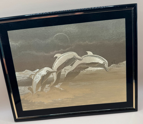 Gold dolphin picture foil - gold,
